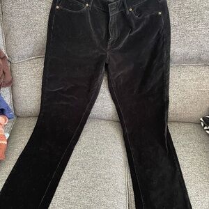 Size 31 black velvety straight leg pants
